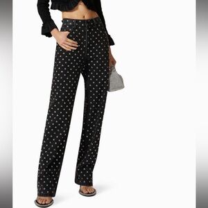 SOLD Alexander wang embellished crystal logo high-rise straight leg jeans